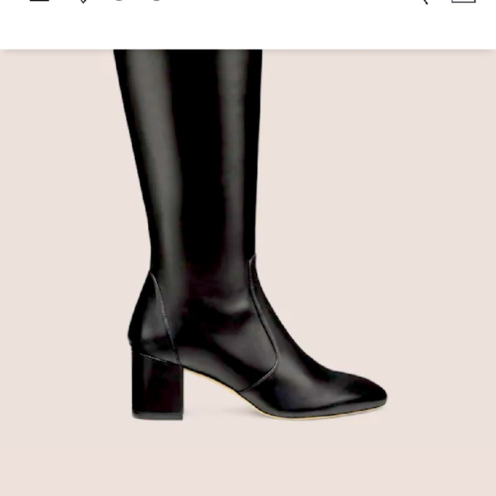 Stuart Weitzman Black leather knee boots.